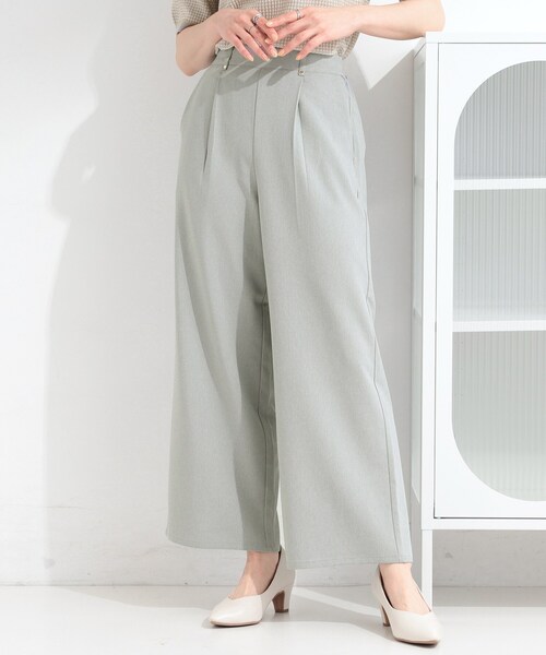 SHOO・LA・RUE(シューラルー)の「【S-LL】さらっとはける 麻調タックワイドパンツ(その他パンツ・レディース・グレー/ライトベージュ/ブラック・04/03/02/01)」の1枚目の写真