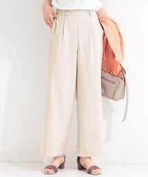 SHOO・LA・RUE | 【S-LL】さらっとはける 麻調タックワイドパンツ(その他パンツ)