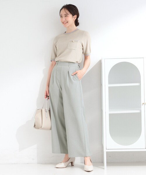 SHOO・LA・RUE(シューラルー)の「【S-LL】さらっとはける 麻調タックワイドパンツ(その他パンツ・レディース・グレー/ライトベージュ/ブラック・04/03/02/01)」の6枚目の写真
