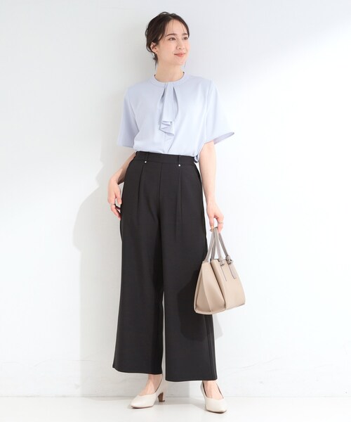 SHOO・LA・RUE(シューラルー)の「【S-LL】さらっとはける 麻調タックワイドパンツ(その他パンツ・レディース・グレー/ライトベージュ/ブラック・04/03/02/01)」の10枚目の写真