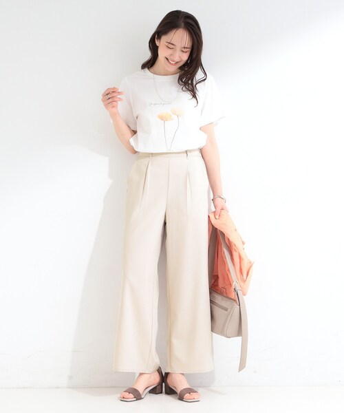 SHOO・LA・RUE(シューラルー)の「【S-LL】さらっとはける 麻調タックワイドパンツ(その他パンツ・レディース・グレー/ライトベージュ/ブラック・04/03/02/01)」の14枚目の写真