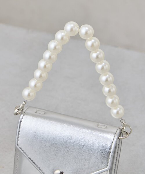 Kastane(カスタネ)の「【オケージョン対応】パールミニBAG(ショルダーバッグ・レディース・シルバー/ブラック/ミント・FREE)」の12枚目の写真