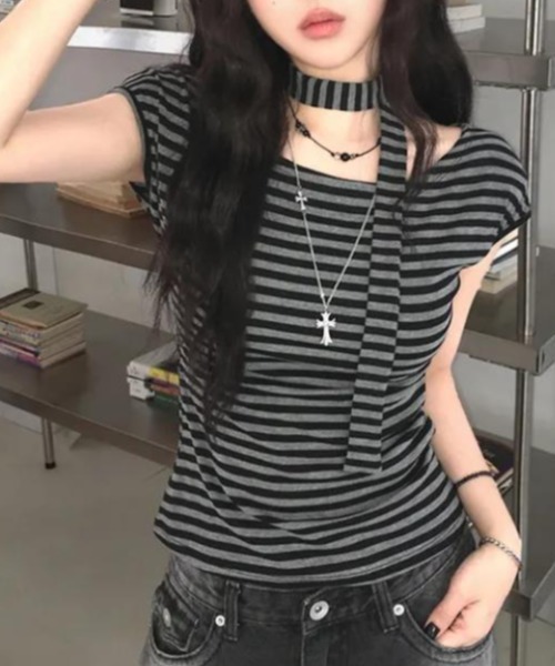 semplice(センプリチェ)の「Tシャツ【韓国ファッション】(Tシャツ/カットソー・レディース・グレー・L/M/S)」の10枚目の写真
