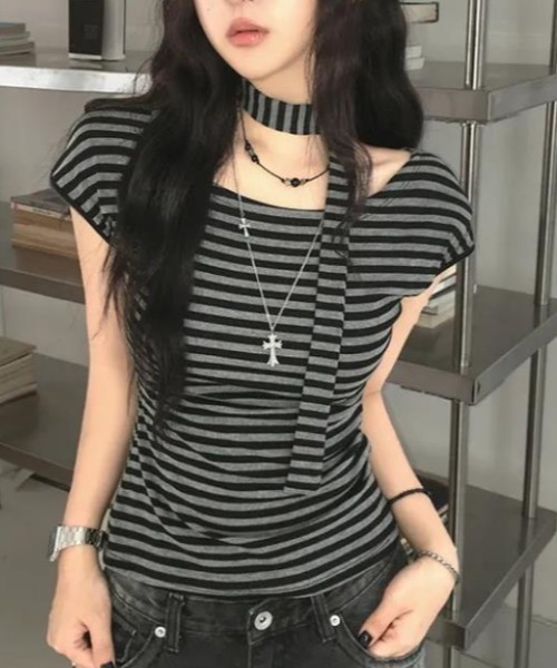 semplice(センプリチェ)の「Tシャツ【韓国ファッション】(Tシャツ/カットソー・レディース・グレー・L/M/S)」の11枚目の写真