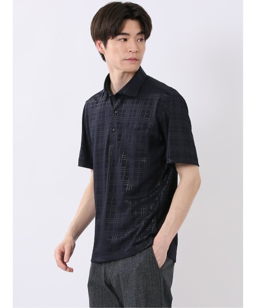 TAKA-Q(タカキュー)の「ビズポロ ポロシャツ メンズ 半袖 ストレッチ 吸水速乾 ノンアイロン ワイドカラー クールパス クールビズ(ポロシャツ・メンズ・ネイビー・X-LARGE/LARGE/MEDIUM)」の4枚目の写真