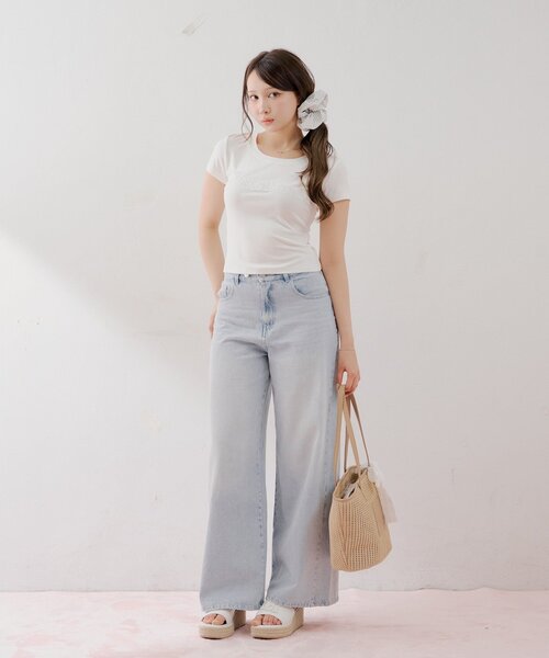 Chico(チコ)の「ドットロゴT+シュシュセット(Tシャツ/カットソー・レディース・ブルー系その他2/ホワイト系その他2/ホワイト/ネイビー・FREE)」の13枚目の写真