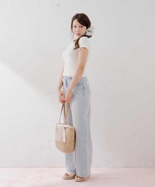 Chico(チコ)の「ドットロゴT+シュシュセット(Tシャツ/カットソー・レディース・ブルー系その他2/ホワイト系その他2/ホワイト/ネイビー・FREE)」の14枚目の写真