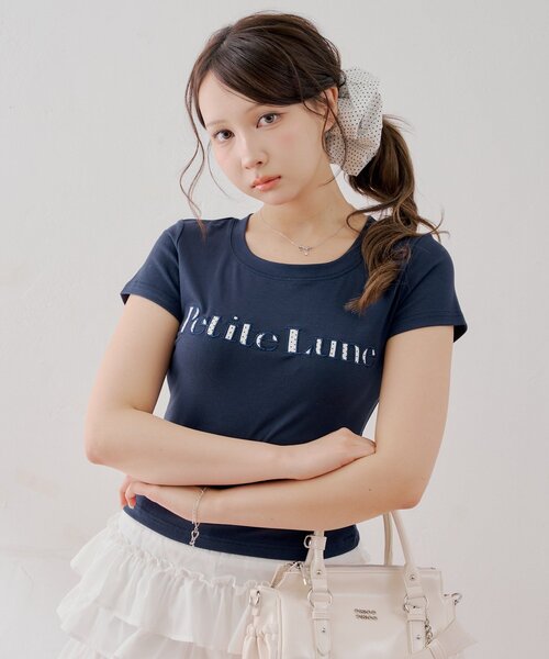 Chico(チコ)の「ドットロゴT+シュシュセット(Tシャツ/カットソー・レディース・ブルー系その他2/ホワイト系その他2/ホワイト/ネイビー・FREE)」の15枚目の写真