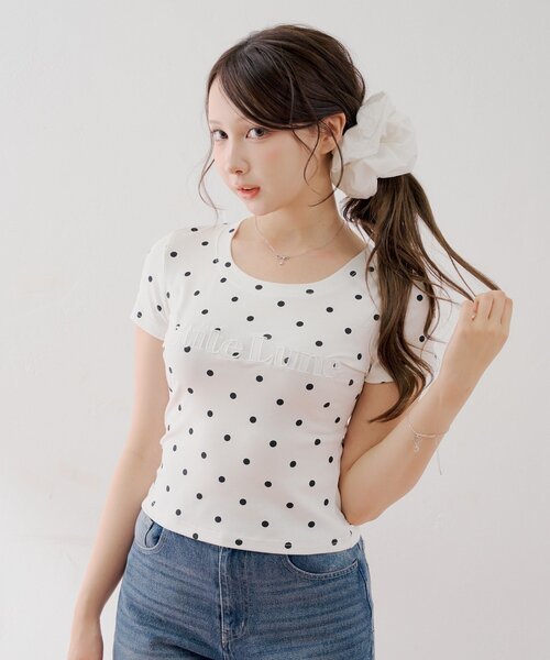 Chico(チコ)の「ドットロゴT+シュシュセット(Tシャツ/カットソー・レディース・ブルー系その他2/ホワイト系その他2/ホワイト/ネイビー・FREE)」の21枚目の写真
