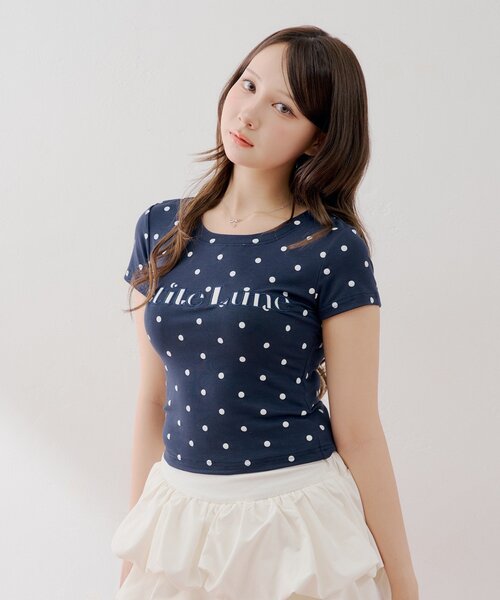 Chico(チコ)の「ドットロゴT+シュシュセット(Tシャツ/カットソー・レディース・ブルー系その他2/ホワイト系その他2/ホワイト/ネイビー・FREE)」の6枚目の写真