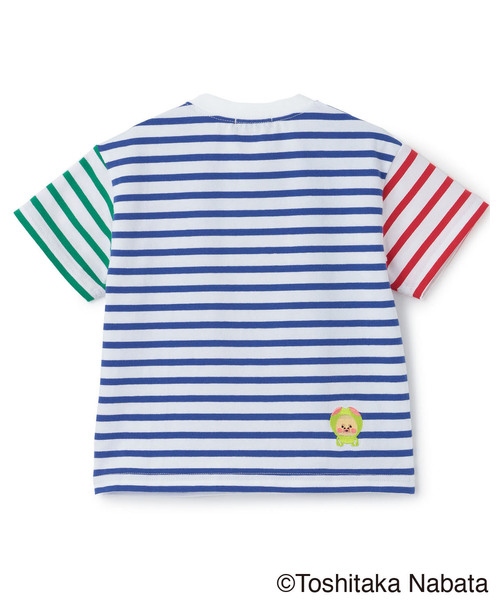 kladskap（クレードスコープ）の「【こびとづかん】ボーダー半袖Tシャツ（Tシャツ/カットソー・キッズ・ブルー/ホワイト・130cm/120cm/110cm/100cm/90cm）」の3枚目の写真