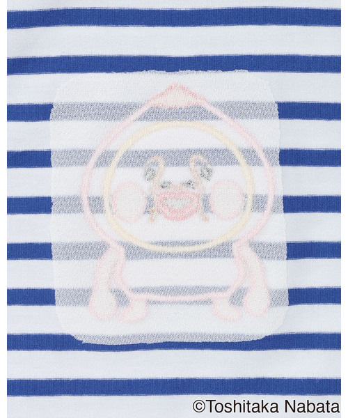 kladskap（クレードスコープ）の「【こびとづかん】ボーダー半袖Tシャツ（Tシャツ/カットソー・キッズ・ブルー/ホワイト・130cm/120cm/110cm/100cm/90cm）」の5枚目の写真