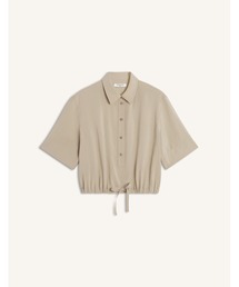 DRAWSTRING CROPPED SHIRT