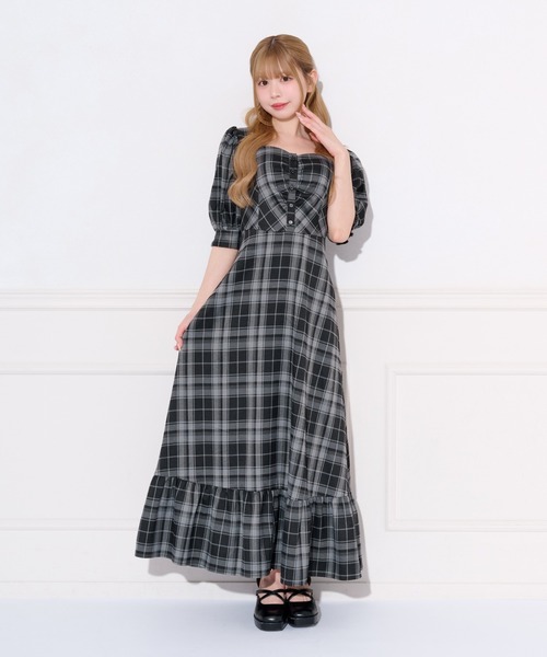 apres jour(アプレジュール)の「パフスリーブティアードワンピース(ワンピース・レディース・ブラック/ブラック系その他/グレー系その他・フリー/X-LARGE)」の12枚目の写真