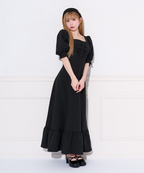 apres jour(アプレジュール)の「パフスリーブティアードワンピース(ワンピース・レディース・ブラック/ブラック系その他/グレー系その他・フリー/X-LARGE)」の8枚目の写真