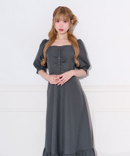 apres jour(アプレジュール)の「パフスリーブティアードワンピース(ワンピース・レディース・ブラック/ブラック系その他/グレー系その他・フリー/X-LARGE)」の14枚目の写真