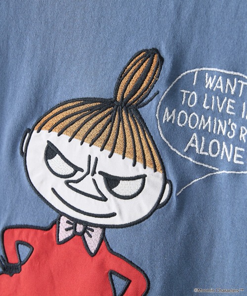 MOOMIN(ムーミン)の「【MOOMIN/ムーミン】 【綿100%のしっかりした生地】オリジナルデザイン キャラクター刺繍Tシャツ リトルミイ ニョロニョロ 大人カジュアル ユニセックス(Tシャツ/カットソー・メンズ・ブルー系その他/ブラック系その他2/ベージュ系その他2/ホワイト系その他・LARGE/MEDIUM/SMALL)」の8枚目の写真