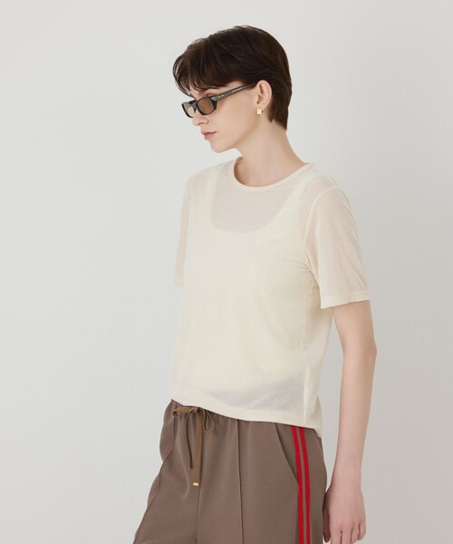 Diagram(ダイアグラム)の「シアーベロアカットトップ(Tシャツ/カットソー・レディース・グレー/ブラック/キナリ・36)」の9枚目の写真
