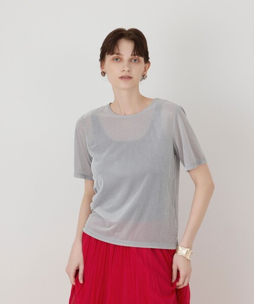 Diagram(ダイアグラム)の「シアーベロアカットトップ(Tシャツ/カットソー・レディース・グレー/ブラック/キナリ・36)」の18枚目の写真