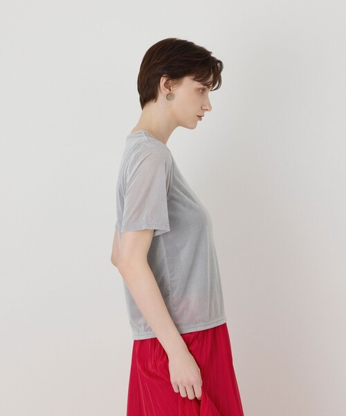 Diagram(ダイアグラム)の「シアーベロアカットトップ(Tシャツ/カットソー・レディース・グレー/ブラック/キナリ・36)」の19枚目の写真