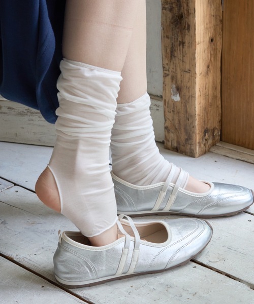 Birthday room(バースデイルーム)の「ルーズシアートレンカソックス/Loose sheer stirrup socks(ソックス/靴下・レディース・ライトブルー/ホワイト/ピンク・FREE)」の4枚目の写真