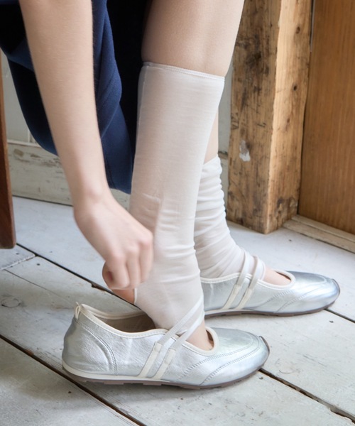 Birthday room(バースデイルーム)の「ルーズシアートレンカソックス/Loose sheer stirrup socks(ソックス/靴下・レディース・ライトブルー/ホワイト/ピンク・FREE)」の5枚目の写真