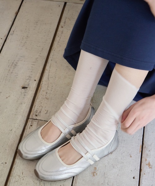 Birthday room(バースデイルーム)の「ルーズシアートレンカソックス/Loose sheer stirrup socks(ソックス/靴下・レディース・ライトブルー/ホワイト/ピンク・FREE)」の7枚目の写真