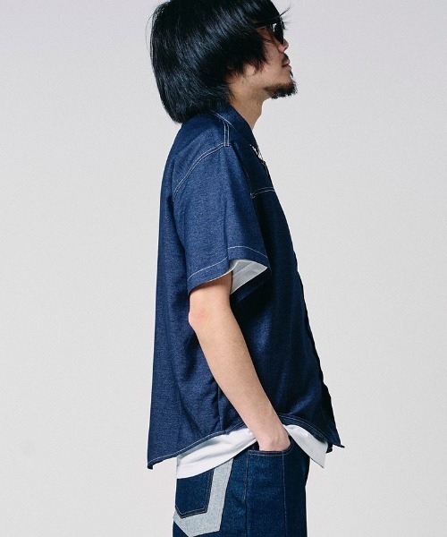 EFFECTEN（エフェクテン）の「mhs2654-Studs chambray shirts シャンブレーシャツ(efdig-03)（シャツ/ブラウス・メンズ・サックスブルー/インディゴブルー・M/L/XL）」の22枚目の写真