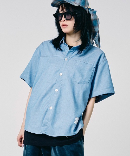 EFFECTEN（エフェクテン）の「mhs2654-Studs chambray shirts シャンブレーシャツ(efdig-03)（シャツ/ブラウス・メンズ・サックスブルー/インディゴブルー・M/L/XL）」の16枚目の写真