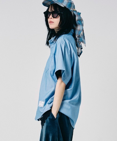 EFFECTEN（エフェクテン）の「mhs2654-Studs chambray shirts シャンブレーシャツ(efdig-03)（シャツ/ブラウス・メンズ・サックスブルー/インディゴブルー・M/L/XL）」の15枚目の写真