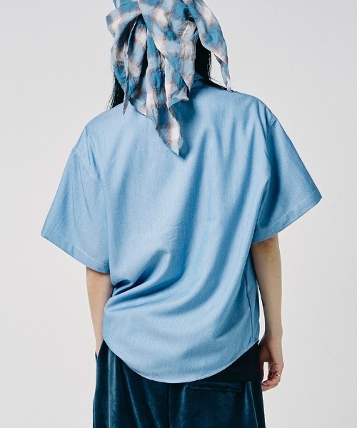 EFFECTEN（エフェクテン）の「mhs2654-Studs chambray shirts シャンブレーシャツ(efdig-03)（シャツ/ブラウス・メンズ・サックスブルー/インディゴブルー・M/L/XL）」の14枚目の写真