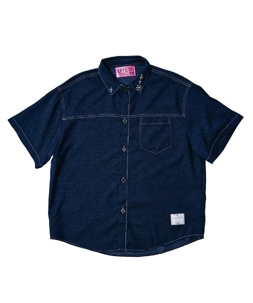 EFFECTEN（エフェクテン）の「mhs2654-Studs chambray shirts シャンブレーシャツ(efdig-03)（シャツ/ブラウス・メンズ・サックスブルー/インディゴブルー・M/L/XL）」の6枚目の写真