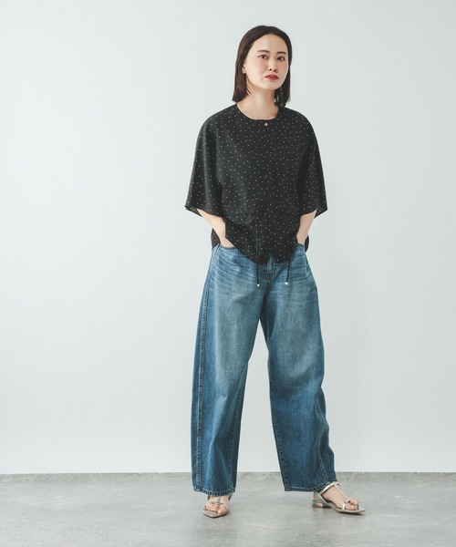 GLOBAL WORK(グローバルワーク)の「Airy Breezeブラウス/636702(シャツ/ブラウス・レディース・ホワイト/グレー/ドット/チャコールグレー・LARGE/MEDIUM)」の14枚目の写真