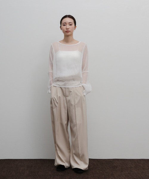 select MOCA Et(セレクトモカエト)の「【Et】Sheer Blouse and Scarf Set(シャツ/ブラウス・レディース・ブラウン/ブラック/アイボリー・FREE)」の14枚目の写真