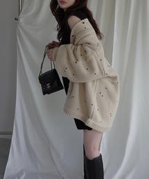 WILLFULLY | long heart dot jacquard reversible knit cardigan(ニット/セーター)