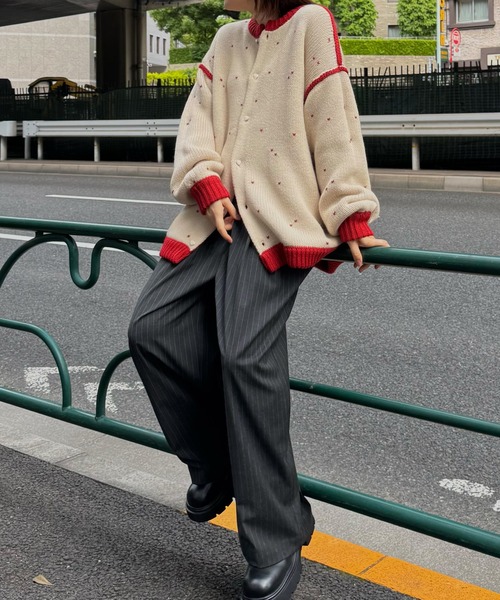 WILLFULLY(ウィルフリー)の「long heart dot jacquard reversible knit cardigan(ニット/セーター・レディース・タン/ホワイト系その他/レッド系その他/グレー×ピンク・FREE)」の22枚目の写真