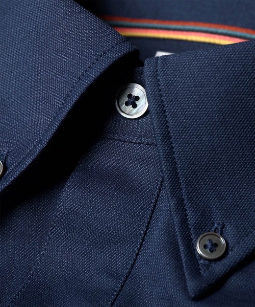 Paul Smith(ポールスミス)の「COOLMAX(R)ソリッド 鹿の子 ボタンダウン ポロシャツ / 163324 JS25(シャツ/ブラウス・メンズ・グレイッシュベージュ/ネイビー/ダークブルー・XX-LARGE/X-LARGE/LARGE/MEDIUM/SMALL)」の5枚目の写真