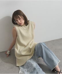 リブニットバックスリットタンク