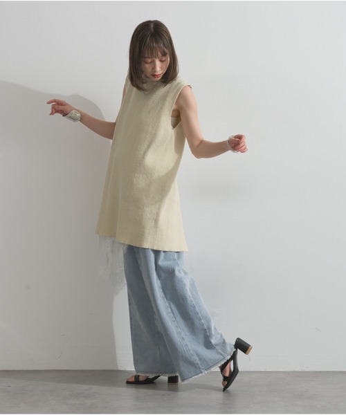 OandI（オーアンドアイ）の「リブニットバックスリットタンク（タンクトップ・レディース・ブラウン/アイボリー・M）」の19枚目の写真