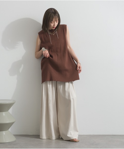 OandI（オーアンドアイ）の「リブニットバックスリットタンク（タンクトップ・レディース・ブラウン/アイボリー・M）」の17枚目の写真