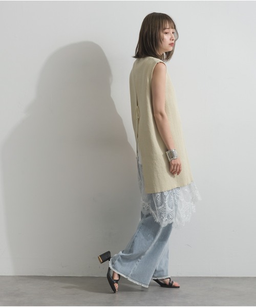 OandI（オーアンドアイ）の「リブニットバックスリットタンク（タンクトップ・レディース・ブラウン/アイボリー・M）」の20枚目の写真