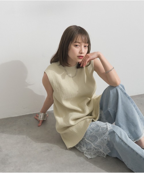 OandI（オーアンドアイ）の「リブニットバックスリットタンク（タンクトップ・レディース・ブラウン/アイボリー・M）」の11枚目の写真