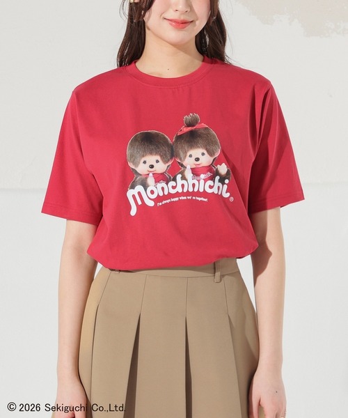 Honeys(ハニーズ)の「モンチッチ/Tシャツ(Tシャツ/カットソー・レディース・レッド/スミクロ/ベージュ・3L/L/M/LL/S)」の16枚目の写真