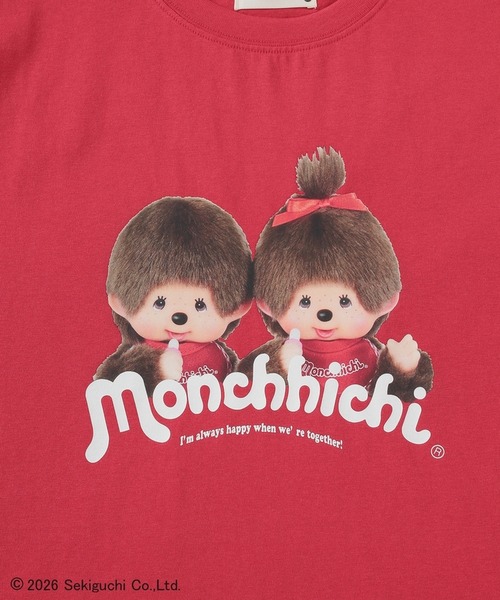 Honeys(ハニーズ)の「モンチッチ/Tシャツ(Tシャツ/カットソー・レディース・レッド/スミクロ/ベージュ・3L/L/M/LL/S)」の12枚目の写真