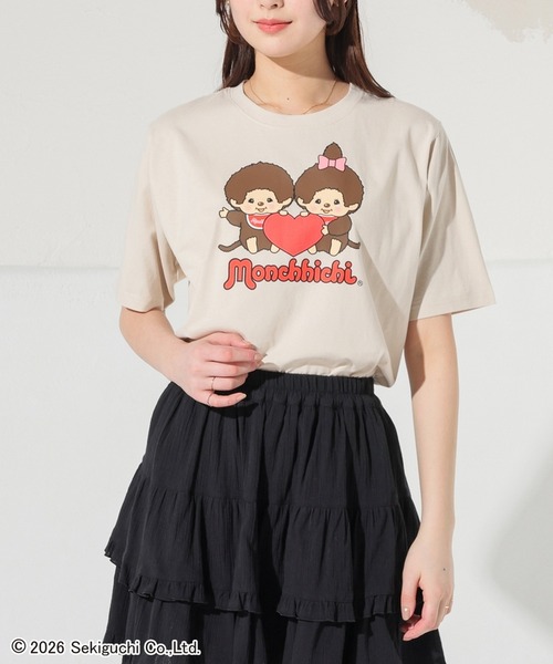 Honeys(ハニーズ)の「モンチッチ/Tシャツ(Tシャツ/カットソー・レディース・レッド/スミクロ/ベージュ・3L/L/M/LL/S)」の14枚目の写真