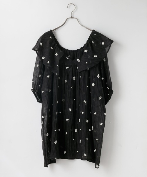 LOWRYS FARM(ローリーズファーム)の「シシュウミニワンピースSS 1046529(ワンピース・レディース・ブラック/ホワイト/アイボリー・FREE)」の5枚目の写真