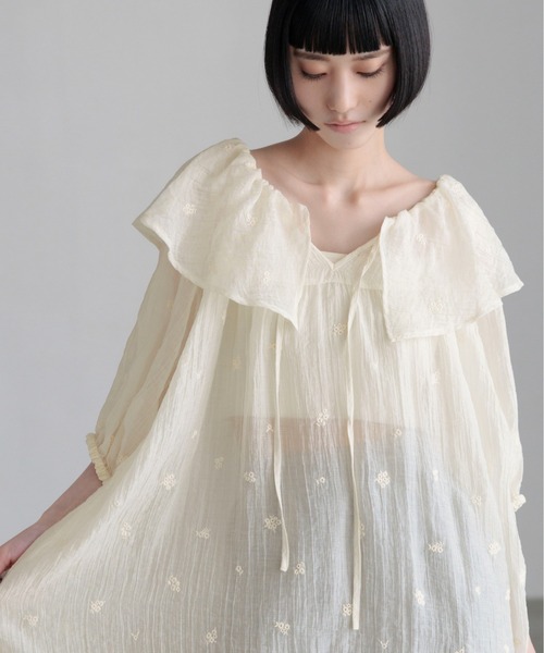 LOWRYS FARM(ローリーズファーム)の「シシュウミニワンピースSS 1046529(ワンピース・レディース・ブラック/ホワイト/アイボリー・FREE)」の19枚目の写真