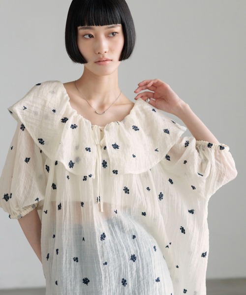 LOWRYS FARM(ローリーズファーム)の「シシュウミニワンピースSS 1046529(ワンピース・レディース・ブラック/ホワイト/アイボリー・FREE)」の15枚目の写真
