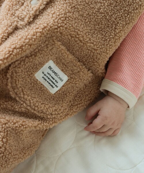 BEAMS mini(ビームスミニ)の「【WEB限定】ベビー ボア オーバーオール 2026FW(70~80cm)秋冬 定番 人気 プチプラ カジュアル もこもこ(ロンパース・キッズ・ベージュ/ホワイト系その他5・70/80)」の8枚目の写真