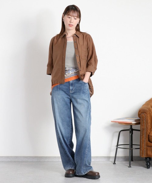cepo(セポ)の「気軽に履けて、気軽に美脚〈接触冷感 / UVカット / 360度ストレッチ〉NEO ICE レギュラーストレートデニムパンツ(デニムパンツ・レディース・ブルー系3/ワンウォッシュ/ブルー系1・M/S/L)」の2枚目の写真